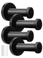 Produktbild: WJUAN 4er Set Garderobenhaken Edelstahl Schwarz | 53mm Handtuchhaken | Wandhaken mit 20kg Tragkraft & Montagezubehör | Kleiderhaken für Bad, Küche, Schlafzimmer