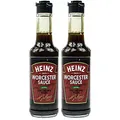 Produktbild: Heinz - 2er Pack Worcester Sauce in 150 ml Glasflasche (Würzsauce) - Worcestersauce zum Würzen und Verfeinern von Fleisch-, Fisch- und Gemüsegerichte