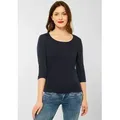 Produktbild: STREET ONE 3/4-Arm-Shirt Style Pania mit extra Futter an der Vorderseite blau 44 EU