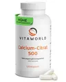 Produktbild: Calcium Citrat – 533mg Calcium pro Tag (120 vegane Kapseln) – Hohe Bioverfügbarkeit – Calciumcitrat für normale Knochen & Zähne - Calciumcitrat unterstützt normalen Energiestoffwechsel – vitaworld