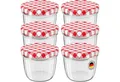 Produktbild: Wellgro Vorratsglas Einmachgläser Schraubdeckel rot kariert - 230 ml, (6-tlg)