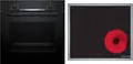 Produktbild: Bosch HBD230CR63 EEK: A Einbau-Backofen-Set mit Elektro-Kochfeld (HBA510BA3 + PKE645BA2E), 60 cm breit, 71 L, 3D-Heißluft, Drehknebel, Kindersicherung, Rahmen aufliegend, schwarz