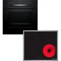 Produktbild: BOSCH Backofen-Set HBD230CR63, mit Teleskopauszug nachrüstbar, Gleichmäßige 3D-Heißluft & intuitive Touch-Select-Bedienung schwarz