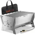 Produktbild: ovicue Gasgrill Steckbarer mobiler Tischgrill Gr. L, aus Edelstahl in Edelstahl zur silberfarben