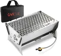 Produktbild: ovicue Mobiler Steck-Gasgrill L Tragbarer Grill Gas & Holzkohle mit Tragetasche