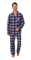 Produktbild: Normann Herren Flanell Schlafanzug Pyjama in Karo Optik - auch in Übergröße, Farbe:Karo rot/blau, Größe:64-66