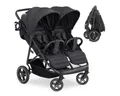 Produktbild: Hauck Zwillingsbuggy UpTown Duo - Melange Black, Zwillingsbuggy Geschwisterbuggy mit Liegefunktion & Getränkehalter