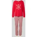 Produktbild: LASCANA Pyjama mit Statement-Print in Rot, Größe 36-38
