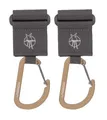 Produktbild: LÄSSIG Kinderwagenbefestigung (2 Stk.) Klettverschluss Karabiner Haken Karabinerhaken Kinderwagenhaken Einkaufshaken Metall/Stroller Hooks with Carabiner anthracite