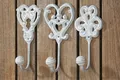 Produktbild: Garderobe Haken Wandhakenl Eisen lackiert grau Shabby Garderobenhaken 3er Set