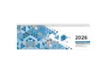 Produktbild: NEUMANN Querkalender Tischquerkalender blau 2026 - 29,6x9,9 cm - 1 Woche auf 2 Seiten -...