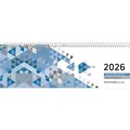 Produktbild: Tischquerkalender blau 2026 - 29,6x9,9 cm - 1 Woche auf 2 Seiten - Stundeneintei
