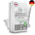 Produktbild: Welldora ǀ 2er-Set Milbenbezug Kissen 80x80 ǀ Allergiker Kissenbezug f