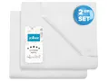 Produktbild: ZOLLNER 2er Set Bettlaken oder Bettdecken für den Sommer in Hotelqualität - Baumwolle - 240x290 cm in weiß - ohne Gummizug