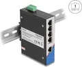 Produktbild: Delock Industrie Gigabit Ethernet Switch 5 Port RJ45 für Hutschiene