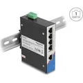 Produktbild: Delock Industrie Gigabit Ethernet Switch 5 Port RJ45 für Hutschiene - Schwarz