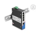 Produktbild: Delock Industrie Gigabit Ethernet Switch 5 Port RJ45 für Hutschiene