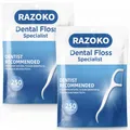 Produktbild: Zahnseide Picks High Pull Zahnstocher Sticks, professionelle Clean Floss Picks, nicht aromatisierte Einweg Flosser Nachfüllpackung 500 Stk