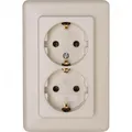 Produktbild: Kopp EUROPA – Schutzkontakt-Steckdose, 2-fach, Komplettgerät, Farbe: Cremeweiß