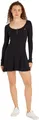 Produktbild: Tommy Jeans Damen Kleid Flare Dress Langarm, Schwarz (Black), L