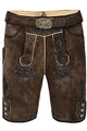 Produktbild: Edelnice Trachtenmode Bayerische Traditionelle Kurze Lederhose Fabian mit passendem Trachtengürtel aus Ziegenleder Gr. 46-64 (62) Braun
