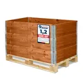 Produktbild: Garronda Holzaufsatzrahmen für Palette Aufbewahrungskiste aus Holz Palettenaufsatzrahmen Holzkiste (ohne Palette) Braun 3 Stück 120x80x20 cm GD-0096