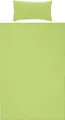 Produktbild: Erwin Müller Bettwäsche-Set Seersucker Uni Serie Rosenheim, Bettbezug, Kissenbezug apfelgrün Größe 40x80 cm / 135x200 cm - pflegeleicht, bügelfrei, mit Reißverschluss