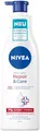 Produktbild: NIVEA Repair & Care Body Lotion, feuchtigkeitsspendende & nicht fettende Körpercreme im praktischen Pumpspender, schnell einziehende Lotion mit Vitamin E & Glycerin, für trockene & raue Haut (250 ml)