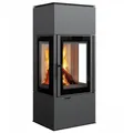 Produktbild: KRATKI Thor View Freestanding Steel Stove with Inlet Diameter 150, Nominal Heat Output 8 kW, Energy Efficiency Class A+, Wood Stove, BImSchV Standard 2, Schwarz