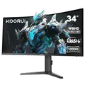 Produktbild: KOORUI 34E6UC 34 Zoll Ultrawide Curved Gaming Monitor, PC Bildschirm 165Hz, 1MS HDR 400, 1000R, UWQHD 3440x1440, Adaptive Sync, 2xHDMI & Display Port, VESA 75x75mm, DCI-P3 90% Höhenverstellbar