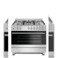 Produktbild: Gasline GAG90GOINX – 90 cm Gas-Standherd mit Edelstahl-Finish, 5 leistungsstarken Brennern