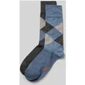 Produktbild: Burlington Socken mit Label-Applikation Modell 'Everyday Argyle' im 2er-Pack in Jeansblau, Größe 40-46