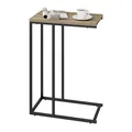 Produktbild: WOLTU Beistelltisch, Couchtisch C Form, Wohnzimmertisch mit Metallgestell, Sofatisch Kaffeetisch, für Kaffee und Laptop, 45 x 63,5 x 25 cm, Graue Holzoptik + Schwarz