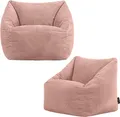 Produktbild: 2er-Set icon Sitzsack Bean Bag Flauschig Für Kinder Natalia, Rosa, Cord Kindersitzsack, Groß, Sitzsack Sessel Kinder mit Füllung - Hergestellt in Deutschland