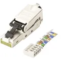 Produktbild: Digitus RJ45 Netzwerk Steckverbinder CAT 6a, Unbestückt [1x LSA, Schneid-Klem...