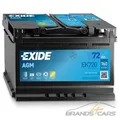 Produktbild: EXIDE AUTOBATTERIE 12V 72Ah STARTERBATTERIE 760A EK720 AGM START STOPP