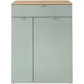 Produktbild: Schuhschrank Bari, Eiche Artisan, Schilfgrün, Kunststoff, 3 Fächer, 1 Schublade(n) Schubladen, 78x103x38 cm, Beimöbel erhältlich, stehend, Garderobe, Schuhaufbewahrung, Schuhschränke