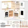 Produktbild: XXXL Eck-Holzküche mit Zubehör, Weiß - Interaktiv