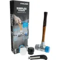 Produktbild: Simplex Plusbox Starterkit Alu Schonhammer ø 60 mm Superplastik / TPE-mid / TPE-soft / Gummi + Cuttermesser - Halder