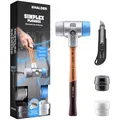 Produktbild: Simplex-Plusbox Starterkit Alu, Simplex-Schonhammer D60, TPE-soft/TPE-mid, mit Aluminiumgehäuse sowie je ein Schlageinsatz Gummikomposition und Superplastik plus Cuttermesser | 3113s004