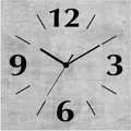 Produktbild: ARTland Wanduhr auf Alu Quarzuhr - schwarzer Zeiger Grauer Betonoptik Größe: 30x30 cm