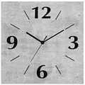 Produktbild: ARTLAND Wanddeko Wanduhr ohne Tickgeräusche Alu Quarzuhr 30x30 cm Quadratisch Lautlos analoge Quarzuhr, 4 Ziffern 30x30 cm Grauer Beton Optik U1RG