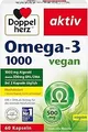 Produktbild: Doppelherz Omega-3 1000 vegan - Hochdosierte Omega-3-Fettsäuren EPA & DHA aus pflanzlichem Algenöl - 60 kleine & vegane Kapseln