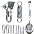 Produktbild: Deckenhaken Schwerlast Hängesessel Schwingfeder 450KG Kapazität 360°Drehen Edelstahl Deckenhalterung Schaukelhaken Aufhängung Haken für Boxsack,Hängematte,Yoga (360° Deckenhaken mit Schwingfeder)