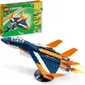 Produktbild: LEGO 31126 Creator 3-in-1 Überschalljet, Flugzeug, Hubschrauber und Boot, 3 Modelle zum Bauen, Spielzeug ab 7 jahre
