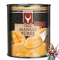 Produktbild: [ 12x 850g ] DOYAL Mango Püree KESAR / pürierte Mango / Kesar Quality / Mangopüree + ein kleines Glückspüppchen - Holzpüppchen