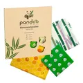Produktbild: pandoo Bienenwachstücher Starter-Set aus Bio Baumwolle und Bienen-Wachs | plastikfrei, natürlich und nachhaltig | Alternative zu Frischhaltefolie, Alufolie und Frischhaltebox aus Plastik