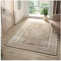 Produktbild: Vimoda Orientteppich Salsa, moderner orientalischer Klassiker Look, Rechteckig, Höhe: 13 mm, Teppich kurzflor modern, dicht, weich, Wohnzimmer, Schlafzimmer beige|weiß 160 cm x 230 cm x 13 mm