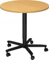 Produktbild: bümö Säulenhubtisch rund ST - Nachbildung: Buche, tischfuss: schwarz