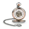 Produktbild: Hermann Jäckle Lindau Skelett Taschenuhr mit Handaufzug & skelettiertem Uhrwerk I Mineralglas I Qualitätshandwerk mit Kette & Reiseetui